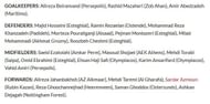 Iran's squad for the World Cup